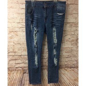 Jack David Plus Size 20 Destroyed  Skinny Jeans